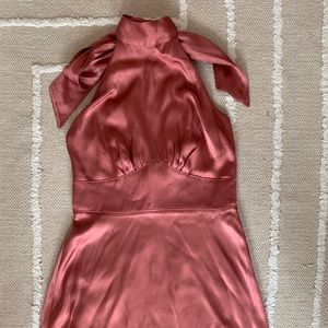 Halter Satin Midi Dress NWOT